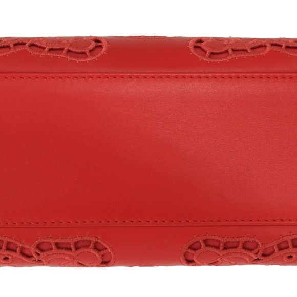 Dolce&Gabbana Red Sicily Floral Cutout Leather Bag - Picture 3 of 8